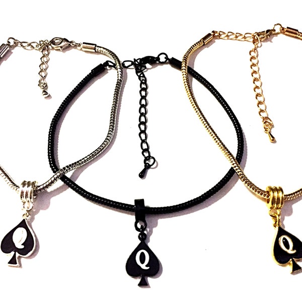 QOS BRAND Icon Euro Anklet or Necklace - Queen Of Spades Hotwife Cuckold Slut Swinger Lifestyle Jewelry