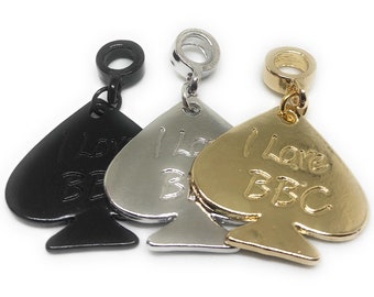 Queen Of Spades I LOVE BBC Jewelry Charm for Anklets Necklace Bracelet etc. Vixen - Shared Wife - Goddess - QOS - Cuckold