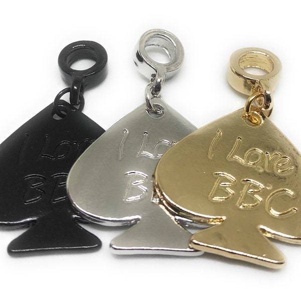 Queen Of Spades I LOVE BBC Jewelry Charm for Anklets Necklace Bracelet etc. Vixen - Shared Wife - Goddess - QOS - Cuckold