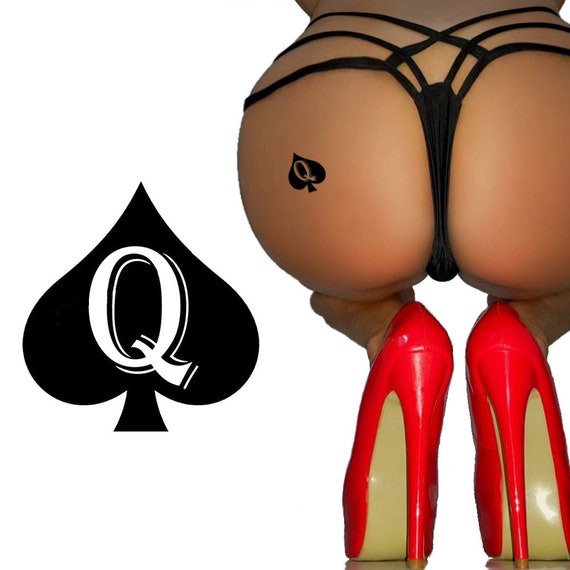 45 X Queen of Spades Temporary Tattoos Husband Bbc Sissy