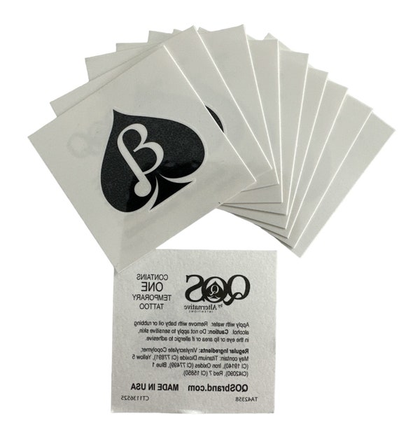 Qos Queen Of Spades Glow In The Dark Temporary Tattoo Amazon.com : 5