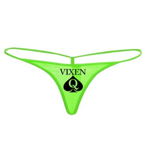 Vixen - Queen Of Spades QOS Logo G-String Thong Tanga - Snowbunny, Mistress, Sissy, Hotwife, Blacked, Stag, Cuckold