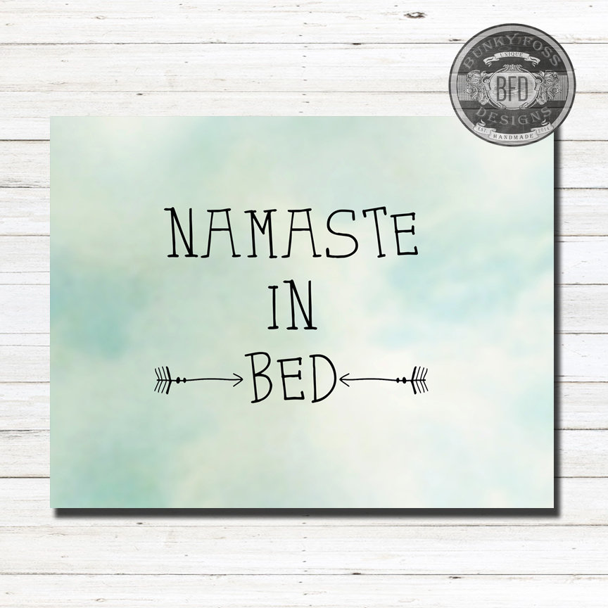 FUNNY PRINTABLE Namaste In Bed Namaste Funny Sleeping | Etsy
