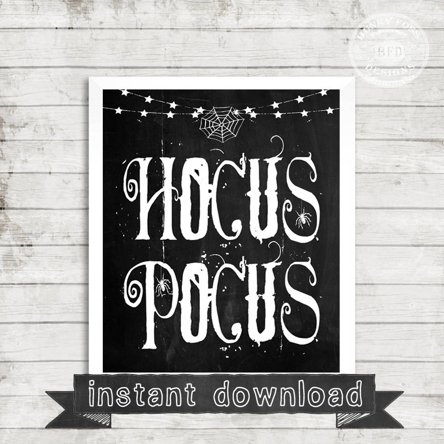 HALLOWEEN PRINTABLE Hocus Pocus Halloween Chalkboard Etsy