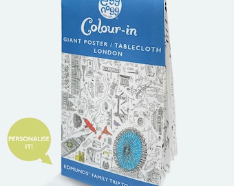 Personalised Extra Large Giant Children's Kids Colour In Art & Craft Colouring Poster / Tablecloth. (Paper, size 1270 x 952 mm)