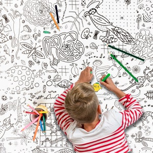 Bardzo duży, gigantyczny plakat do kolorowania dla dzieci i dzieci do kolorowania w sztuce i rzemiośle / obrus – Puzzle-time (Papier, format 1270 x 952 mm)
