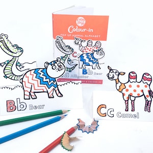 Libro de cartas coloreado - Tarjetas Pop up Animal Alphabet