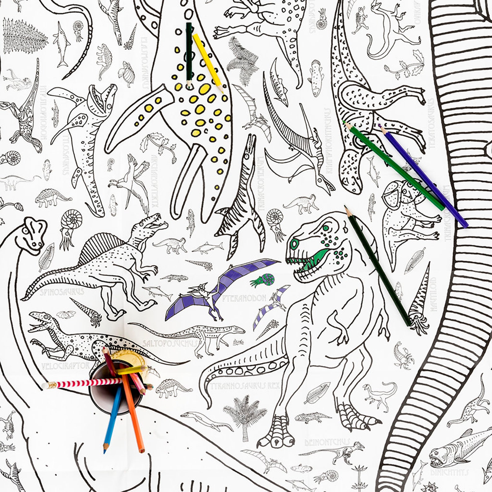 Giant Coloring Page for Kids Dinosaurs paper Size 50 X - Etsy UK