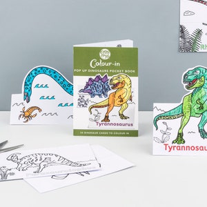 Libro de cartas con color – Pop up Dinosaurs (OD03)
