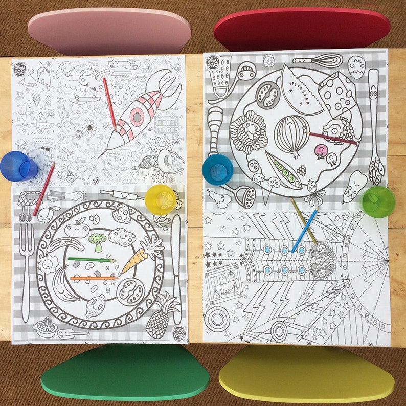 Colour-in Placemats 6 per pack image 2