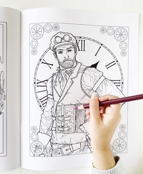 Download Coloring Book Adult Coloring Book Steampunk 22 Pages To Etsy