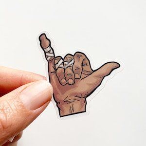 2 Jiu Jitsu Stickers - BJJ Sticker Shaka   - Martial Arts Stickers - Shaka Stickers - 2 Pack - Friendship Srickers