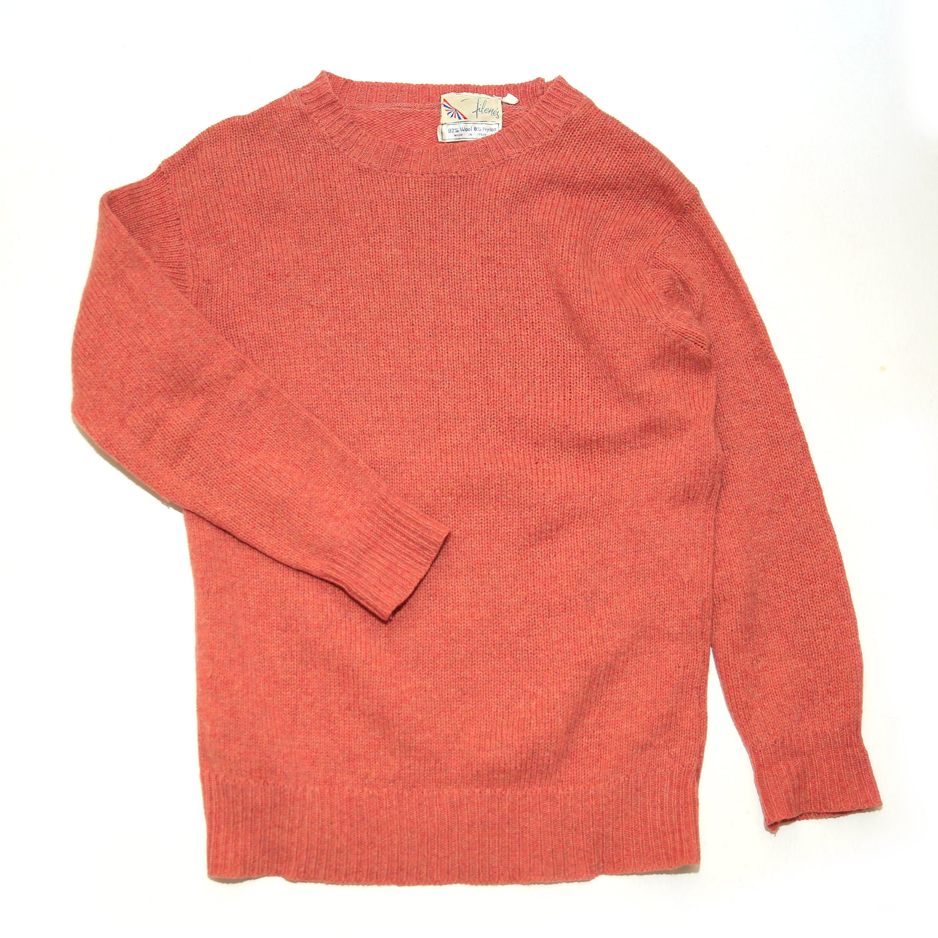 VINTAGE 1960's Salmon Sweater Made in Italy Knit Etsy