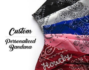 CUSTOM Personalized Bandana - Hand-Embroidered, Accessories, Dog, Fashion