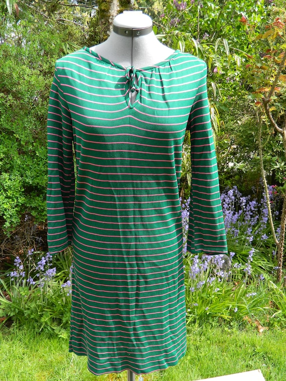 1960s Knit Striped Dress