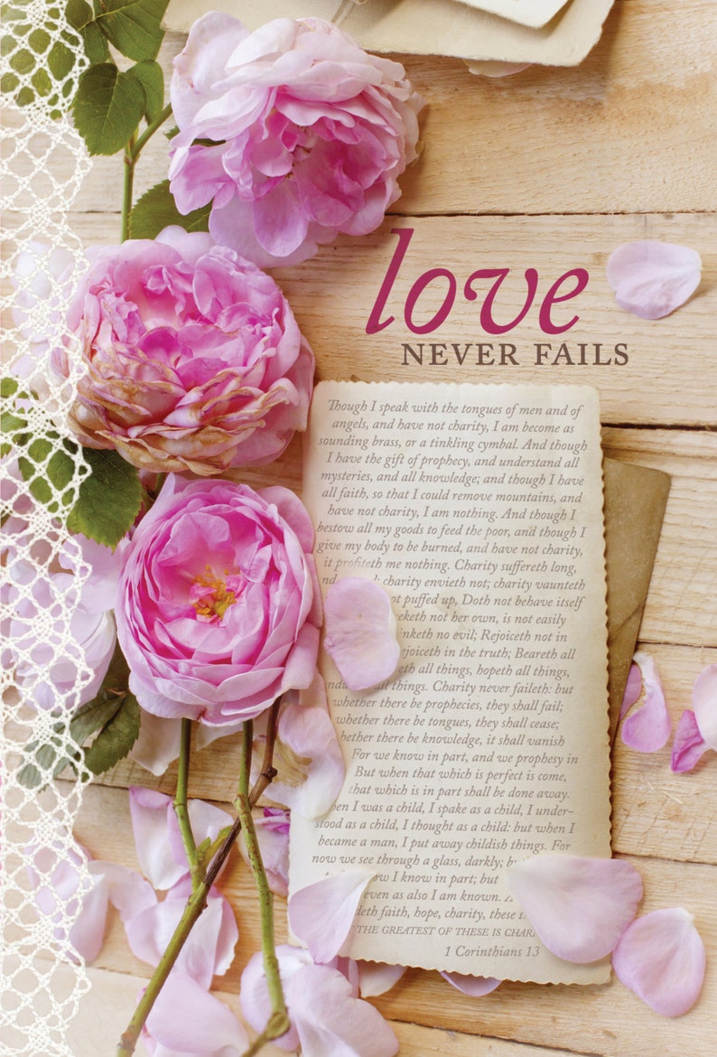 Love Never Fails Wedding Card