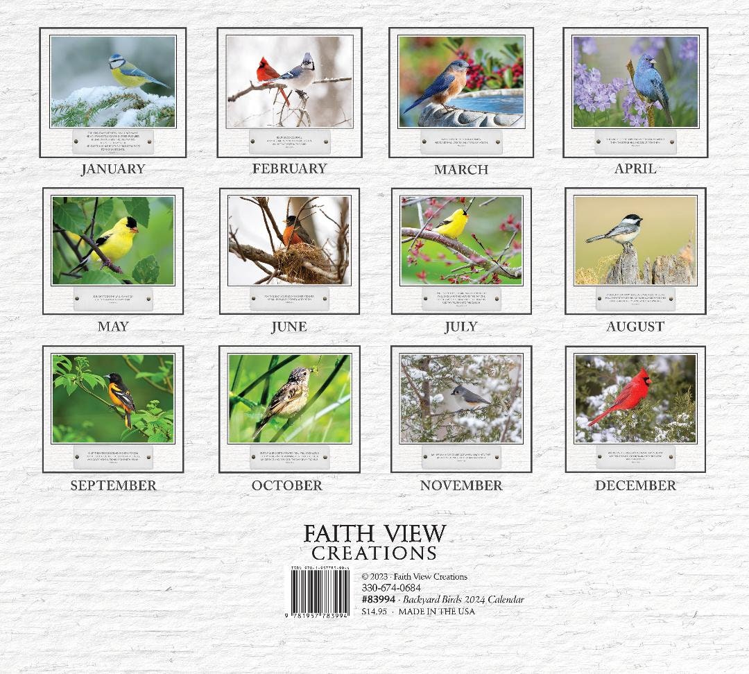 Simple Faith Backyard Birds Calendar 2024 83994 Etsy