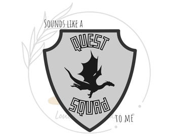 Quest Squad Embroidery Template: Onyx Storm Dragon Design (PDF)