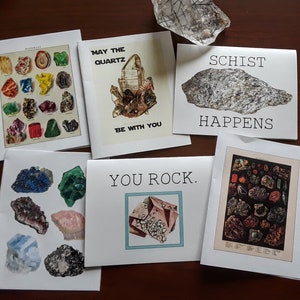 géologie vintage Repurposed, schiste, rock, quartz, crystal Card Stationary