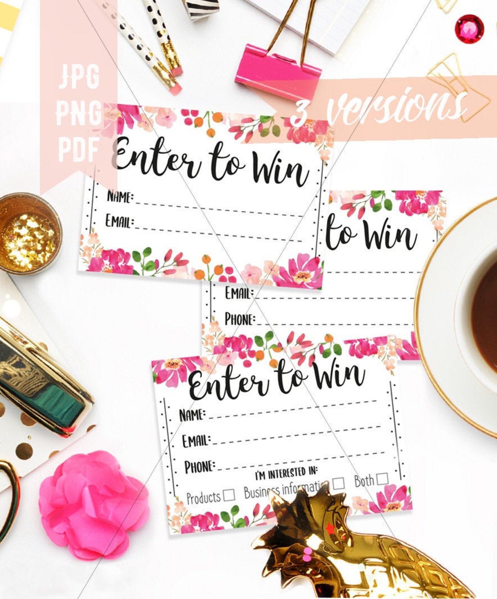 Enter to Win Printable Enter to Win Card Enter to Win Etsy