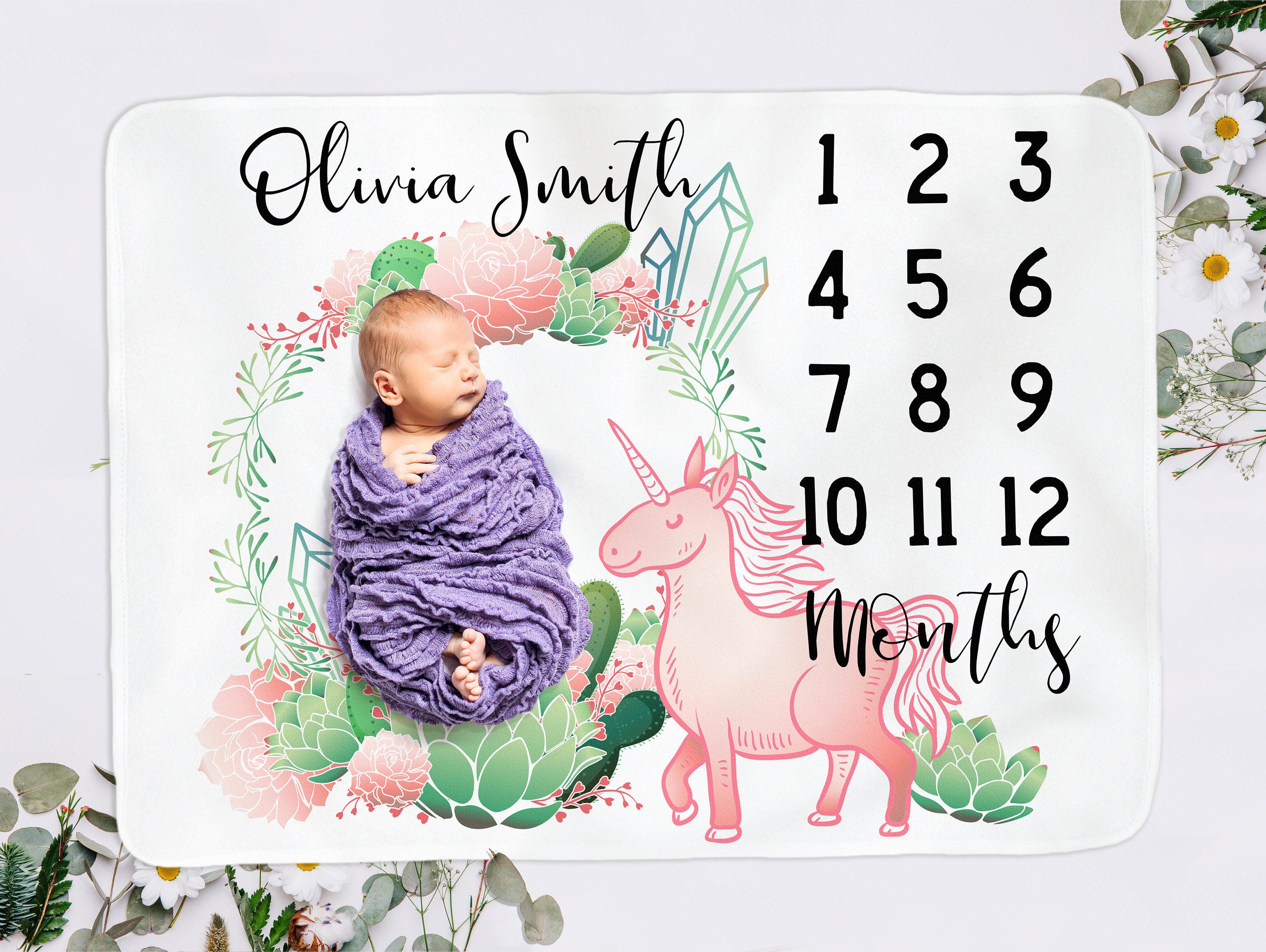 unicorn milestone blanket