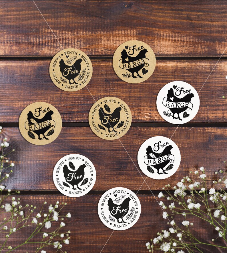 free range chicken labels svg bundle egg carton labels svg etsy