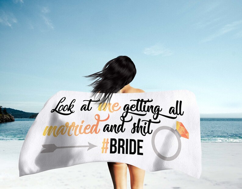 Bride Beach Towel Beach Bridal Shower Towel Beach Bride Etsy
