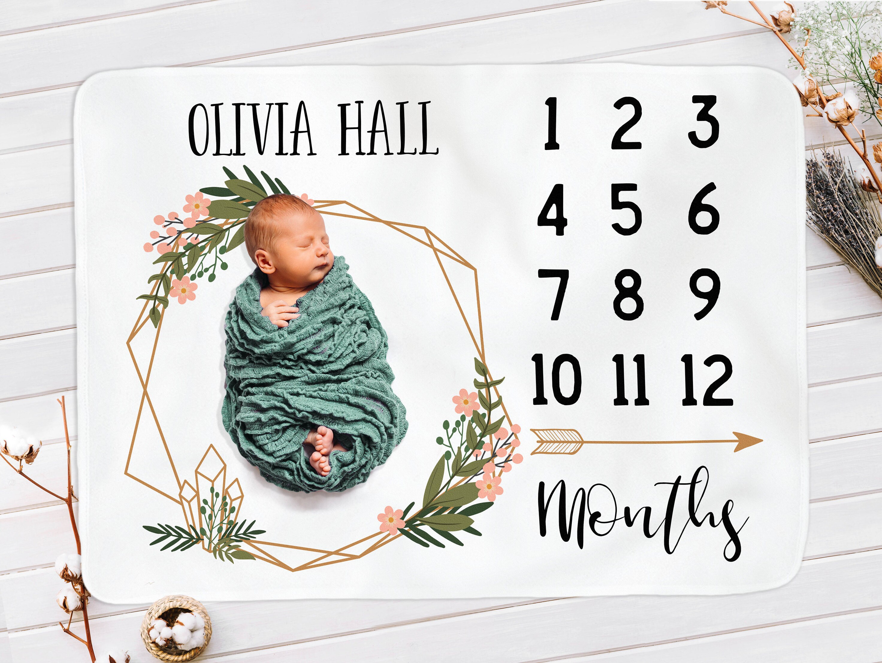 Baby Blankets Bedding Newborn Photo Prop Boho Baby Milestone Blanket Custom Baby Blanket