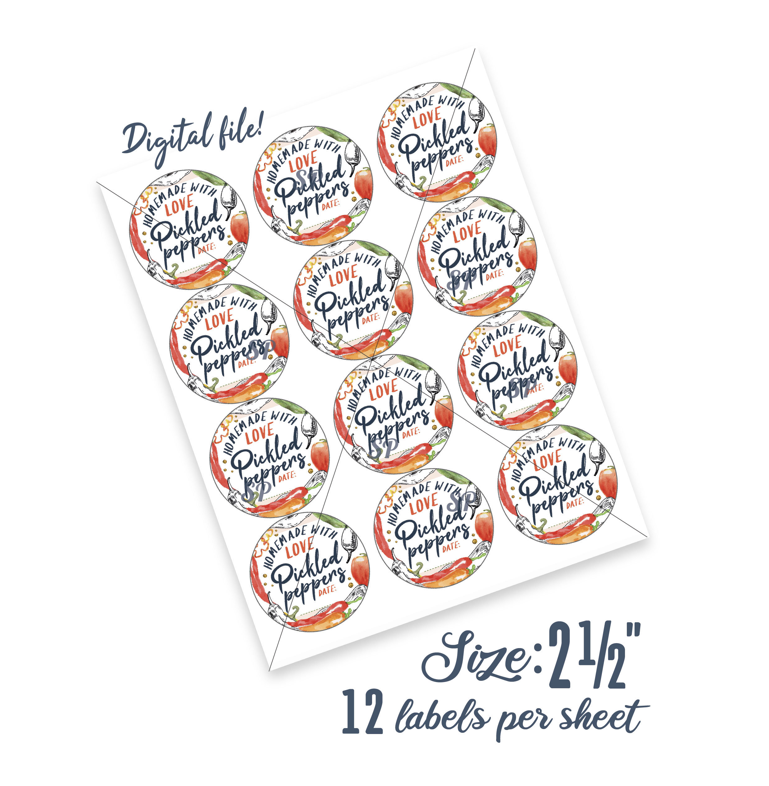 Eingelegte Paprika Label Printables digitale eingelegte Etsy Schweiz