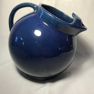 Vintage Blue Ceramic Pitcher