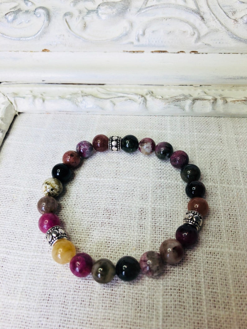 Heart Chakra/Love Watermelon Tourmaline Stretch Bracelet image 3