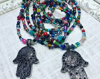 Hamsa Love Bead Necklace