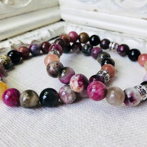 Heart Chakra/Love Watermelon Tourmaline Stretch Bracelet image 4