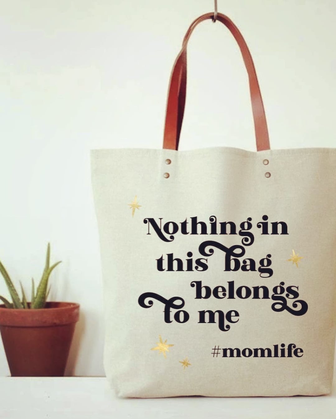 Funny Hashtag Momlife Canvas Tote Bag Etsy