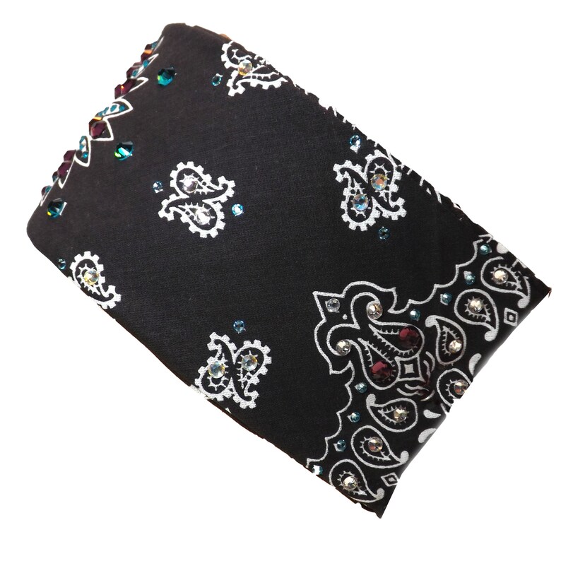 Black Biker Bling Bandana With Swarovski Crystal Rhinestones / Etsy