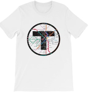MBTA Map Logo Shirt - The T - Boston Transit - Subway - Bus - Commuter Rail - Ferry - Boston - Cambridge - Somerville - Unique Geography