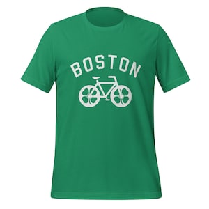 Boston Bike Clover Shirt - Bike Design - Four Leaf Clover - Luck of the Irish - Beantown - Bicycle Tee - Bike Boston