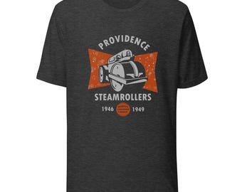 Camiseta de los Providence Steamrollers - Asociación de Baloncesto de Estados Unidos - Logotipo retro - Mascota de un equipo deportivo desaparecido - Baloncesto de Rhode Island