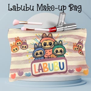 Labubu Makeup Bag - Perfect On-the-Go Storage - Great for Bookbags & Purses - 7 x 4.5 Size - Ideal Gift!