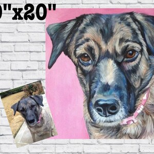 20x20 Custom Pet Portrait Painting (dog, cat, horse, bird, etc.)