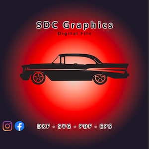 1957 Chevy Bel-Air dxf, svg, pdf, pngDigital File DXF PDF SVG
