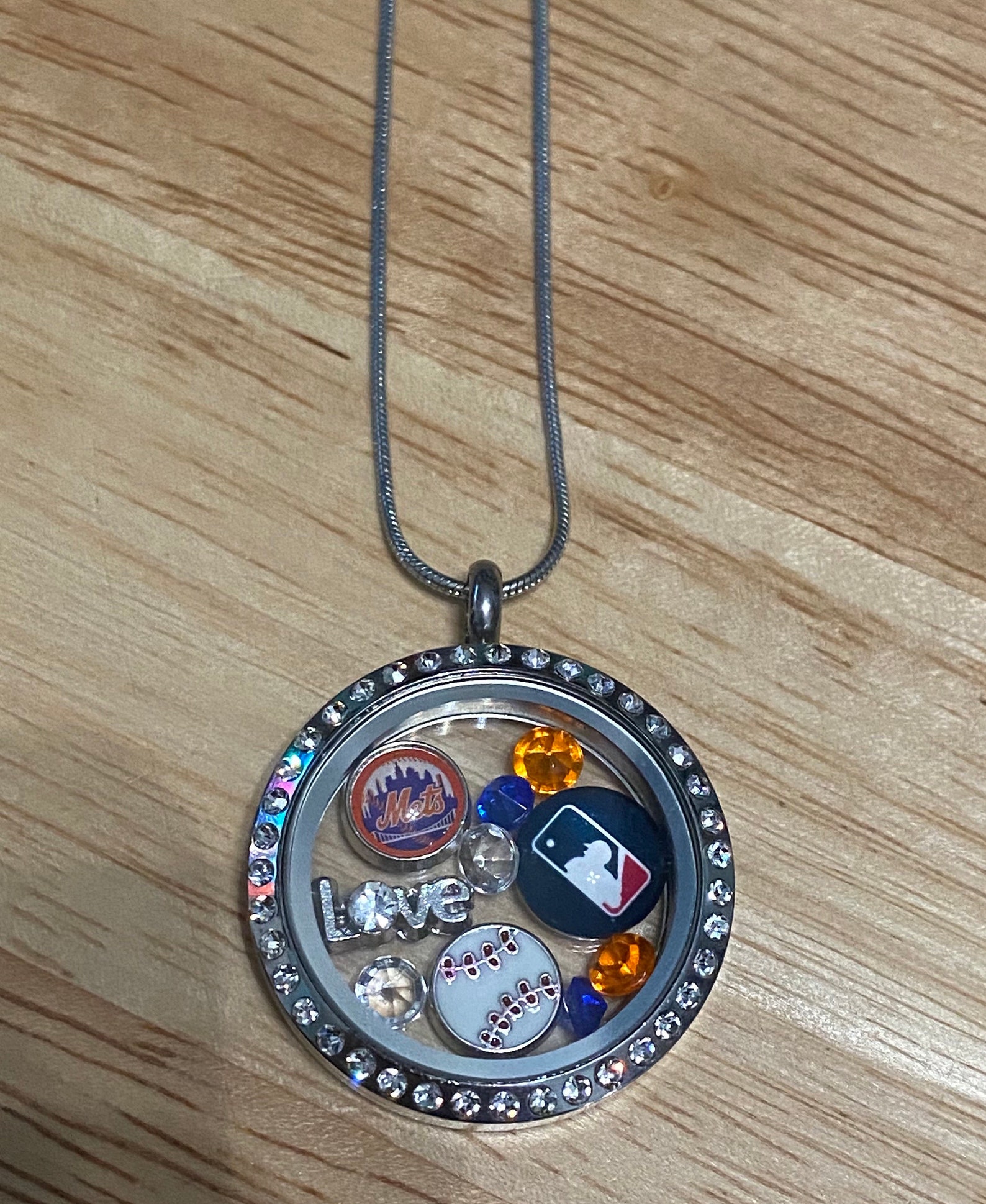 New York Mets Baseball Floating Charm Locket/necklace Free Etsy