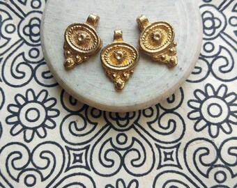 Spiral Charms Tribal Spiral Charms 4 pc Gold Charms Ethnic Charms Earring Findings Turkish Jewelry Tribal Charms Tribal Jewelry