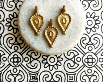 Spiral Charms Tribal Spiral Charms 4 pc Gold Charms Ethnic Charms Earring Findings Turkish Jewelry Tribal Charms Tribal Jewelry
