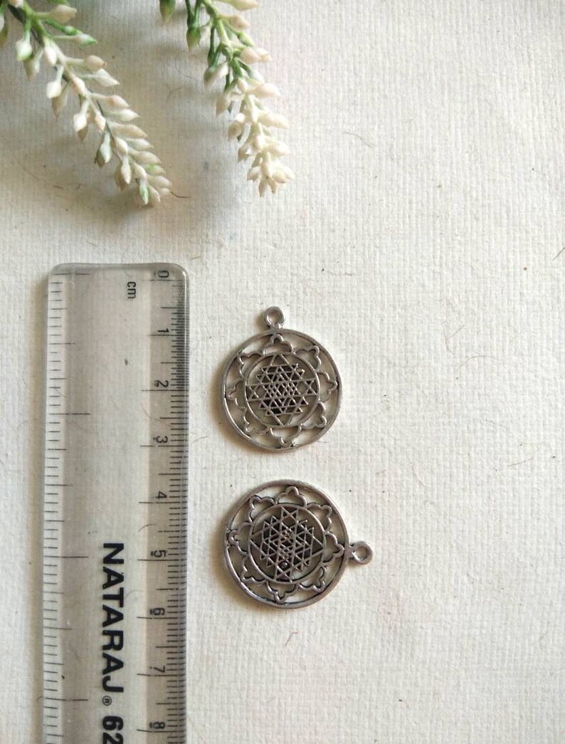 Sri yantra Brass Charms for macrame and jewelry making SC115