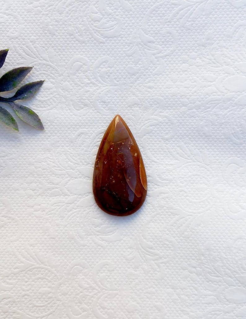 Natural Jasper cabochon stone for jewelry making and macrame jewelry natural jasper drop stone JS209