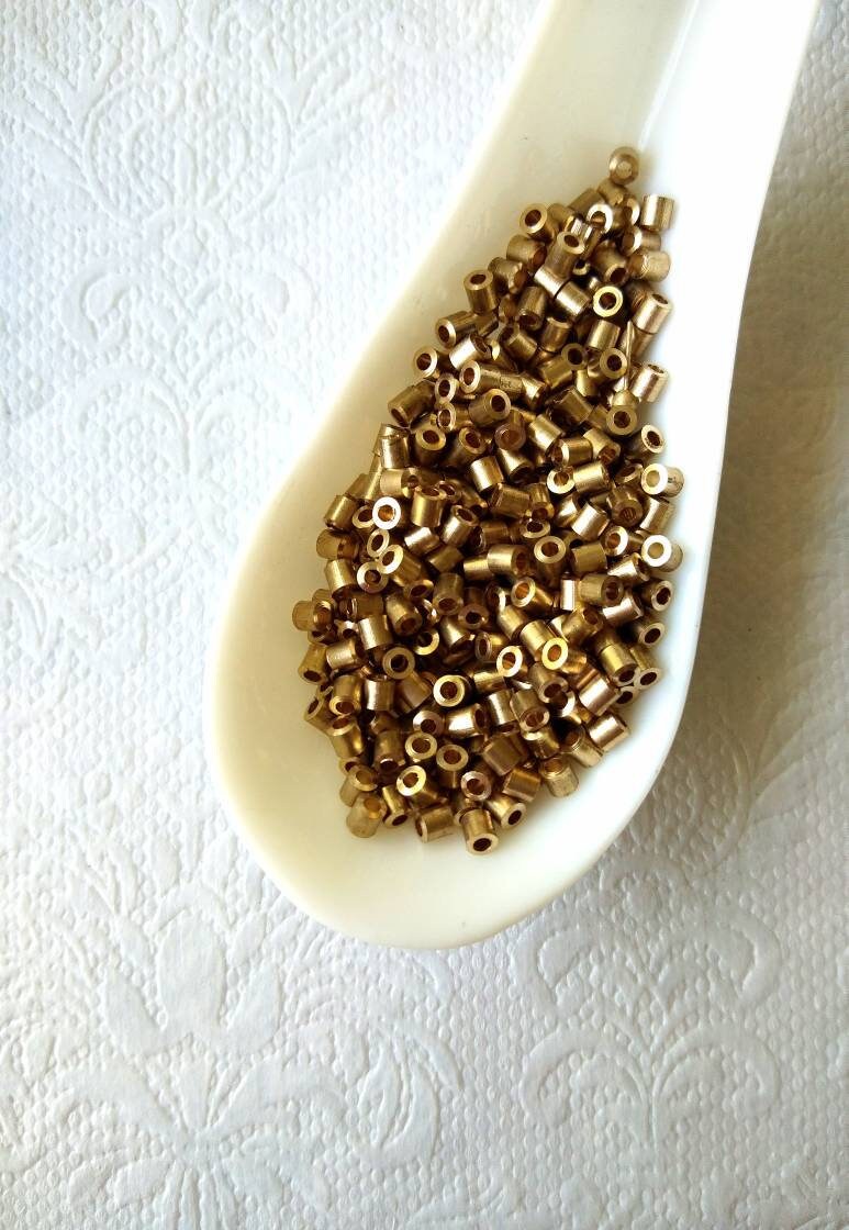 3MM Pipe beads 10/30/50/120 PCS Brass Beads Geometric Tube Etsy