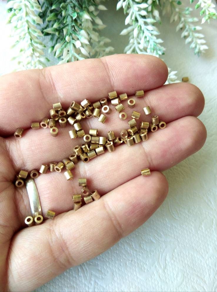 3MM Pipe beads 10/30/50/120 PCS Brass Beads Geometric Tube Etsy