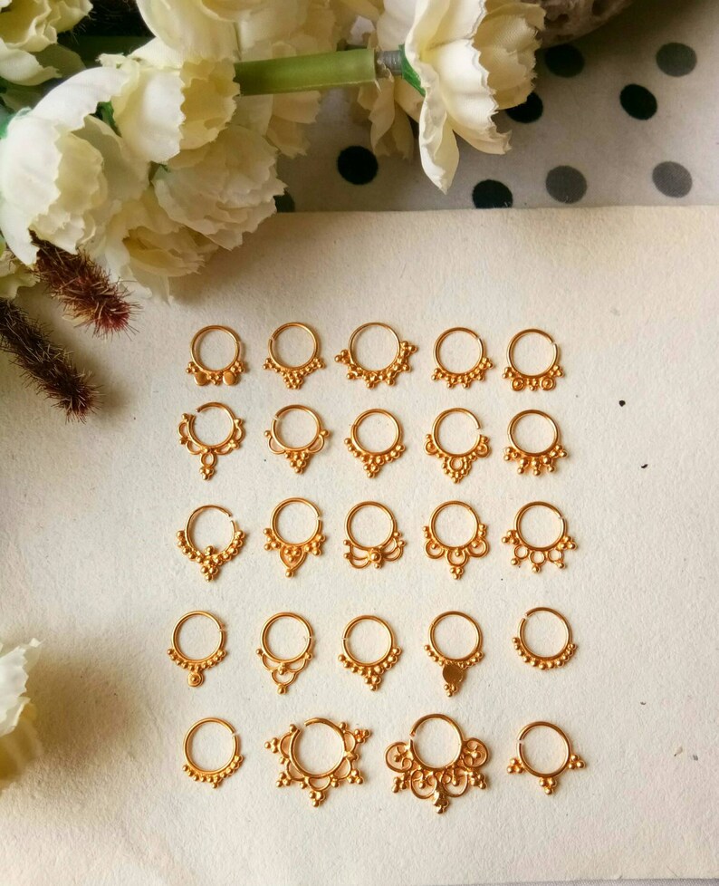 Tragus RG24 Handmade Helix 24 Designs Real Septum Ring piercing Septum Cuff Goldfilled real Septum Ring Septum Clip Cartilage