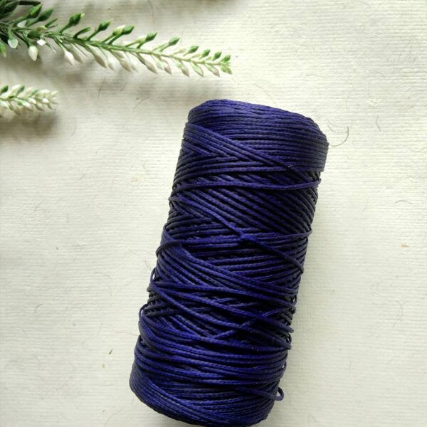 Royal blue Wax thread, wax string for macrame, Micro macrame wire, blue cord, Handmade wax polyester threads. Macrame jewelry making. N15